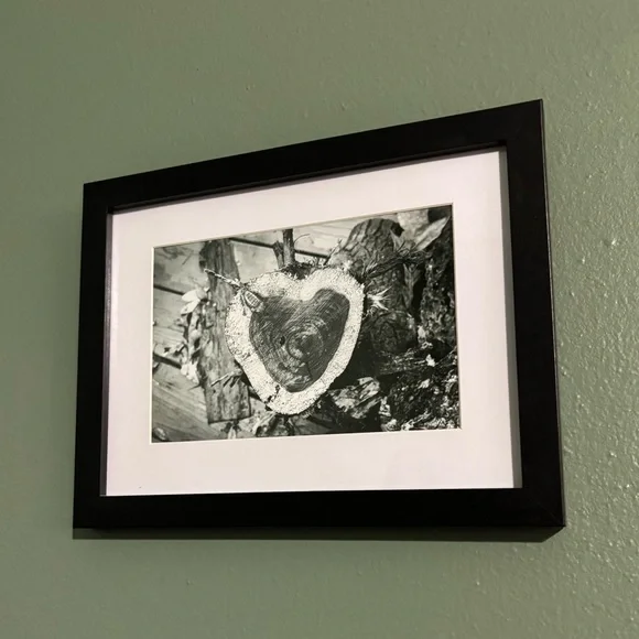 “Wooded Heart” 🖤 4” x 6” Framed Original Print by deSmit Design - Picture 3 of 4